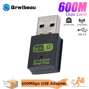 600Mbps USB WiFi Bluetooth Adapter Dual Band 2.4/5.8 Ghz Belaidžio ryšio Išorės Imtuvas Mini 150Mbps WiFi Dongle Nešiojamas/Desktop