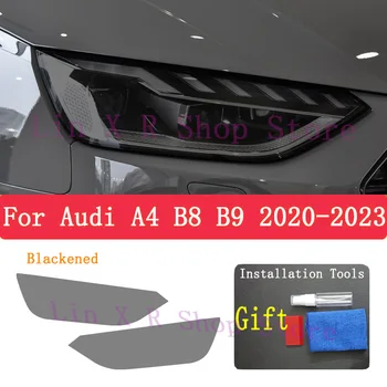 Audi A4 B8 B9 2020-2023 Automobilių Šildomi priekinis žibintas Anti-scratch Priekinės Lempos Atspalvis, TPU Apsaugine Plėvele Padengti Priedai Lipdukas