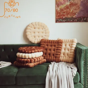 Japonijos Tatamio Sausainių Pagalvėlė Miegamasis Kėdė Pagalvėlė Sutirštės Kieto Spalvos Pliušinis Apvalios Pagalvėlės