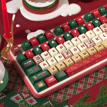 KYOMOT 158 Klavišus Linksmų Kalėdų Tema Keycaps Vyšnių Profilis Keycap ISO PBT Dye Sub for MX Jungiklis PASIDARYK pats Išdėstymas Mechaninė Klaviatūra
