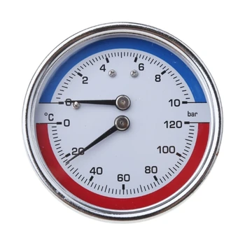 Profesinės Thermo-manometro Temperatūros ir Slėgio Manometras iki 120 ℃ & 10 Bar 1/8/1/4-inch Tinka Grindų Šildymo Sistemą Dropship